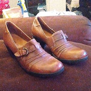 Michel M mule clog, brown, vintage